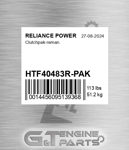 HTF40483R-PAK Clutchpak-reman.