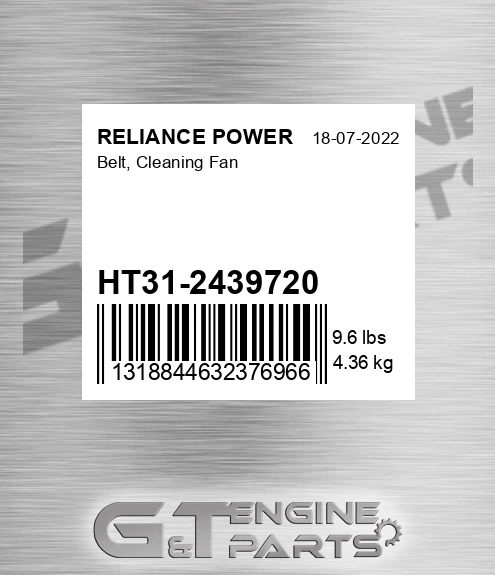 HT31-2439720 Belt, Cleaning Fan