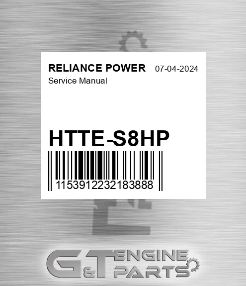 HTTE-S8HP Service Manual for RELIANCE POWER