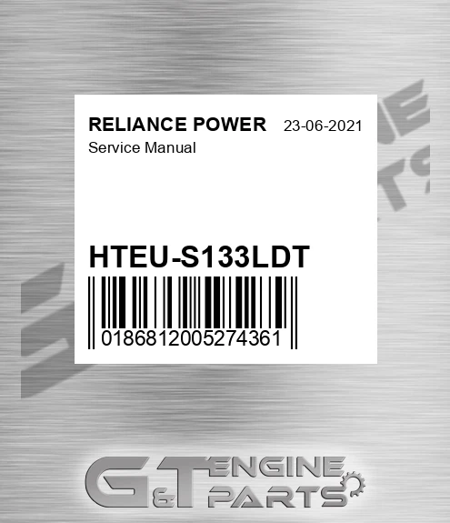 HTEU-S133LDT Service Manual for RELIANCE POWER