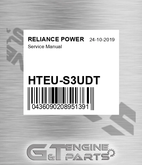 HTEU-S3UDT Service Manual for RELIANCE POWER