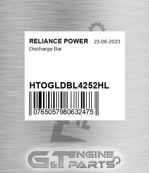 HTOGLDBL4252HL Discharge Bar for RELIANCE POWER