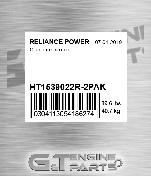 HT1539022R-2PAK Clutchpak-reman.
