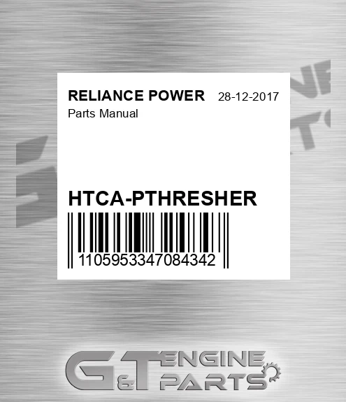 HTCA-PTHRESHER Parts Manual for RELIANCE POWER