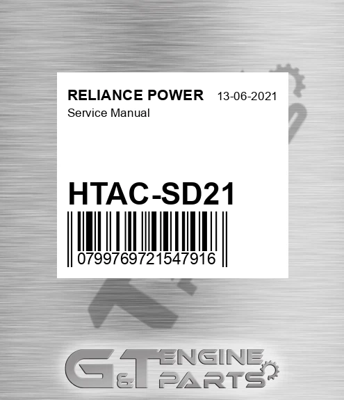 HTAC-SD21 Service Manual for RELIANCE POWER