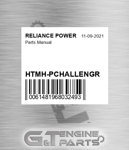 HTMH-PCHALLENGR Parts Manual for RELIANCE POWER