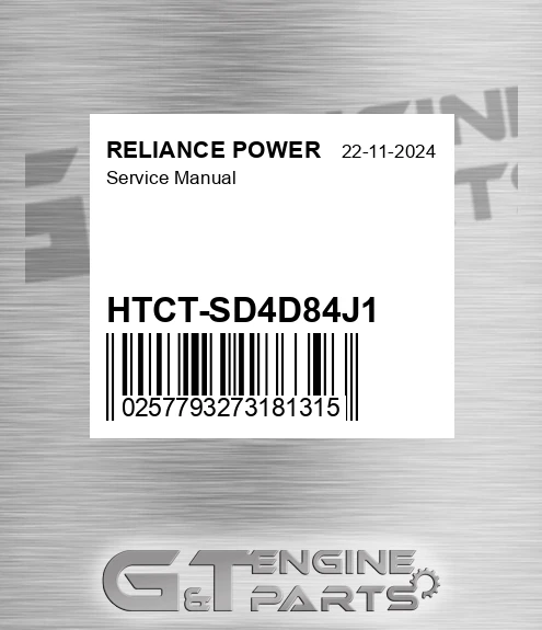 HTCT-SD4D84J1 Service Manual for RELIANCE POWER