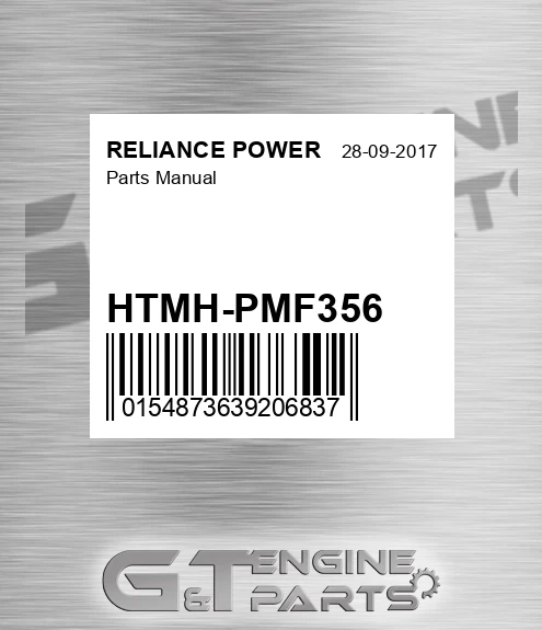 HTMH-PMF356 Parts Manual for RELIANCE POWER