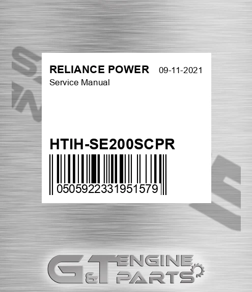 HTIH-SE200SCPR Service Manual for RELIANCE POWER
