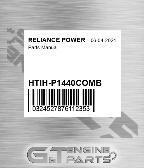 HTIH-P1440COMB Parts Manual for RELIANCE POWER