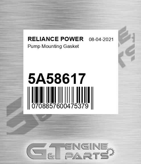 5A58617 Pump Mounting Gasket