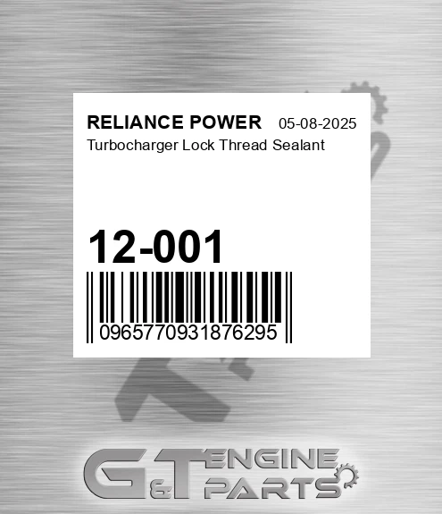 12-001 Turbocharger Lock Thread Sealant for RELIANCE POWER