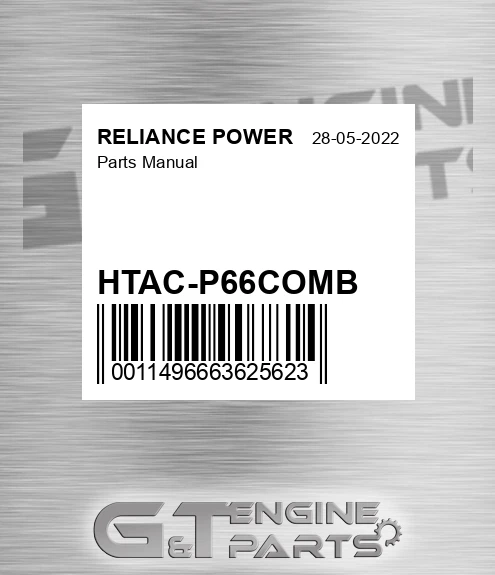 HTAC-P66COMB Parts Manual for RELIANCE POWER