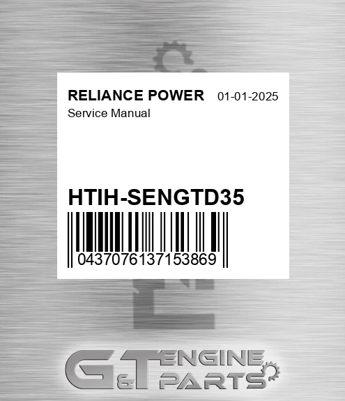 HTIH-SENGTD35 Service Manual for RELIANCE POWER