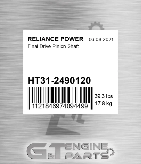 HT31-2490120 Final Drive Pinion Shaft