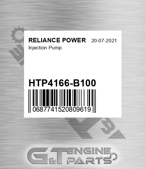 HTP4166-B100 Injection Pump for RELIANCE POWER