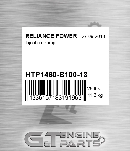 HTP1460-B100-13 Injection Pump for RELIANCE POWER