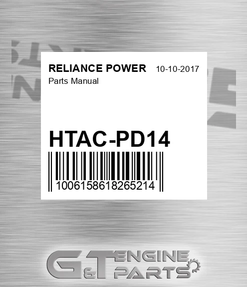 HTAC-PD14 Parts Manual for RELIANCE POWER