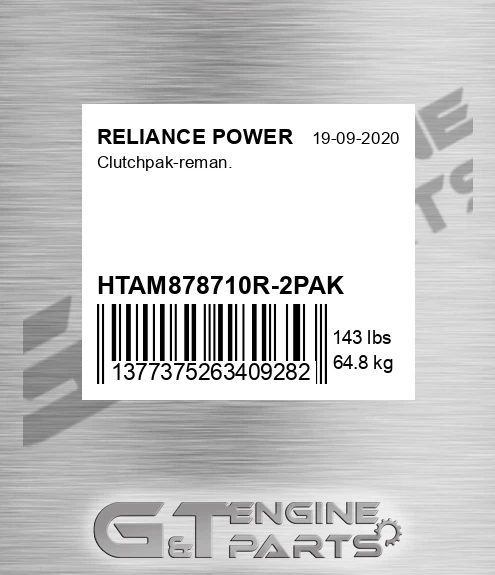 HTAM878710R-2PAK Clutchpak-reman.