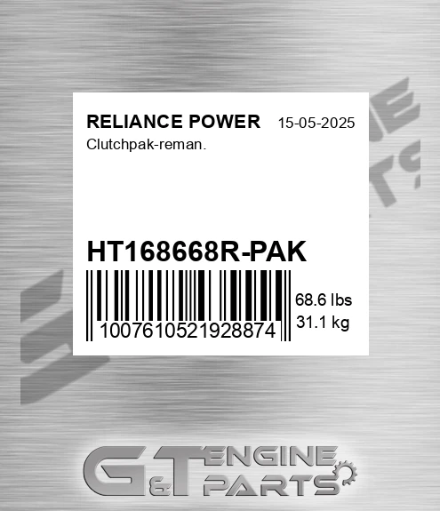 HT168668R-PAK Clutchpak-reman.