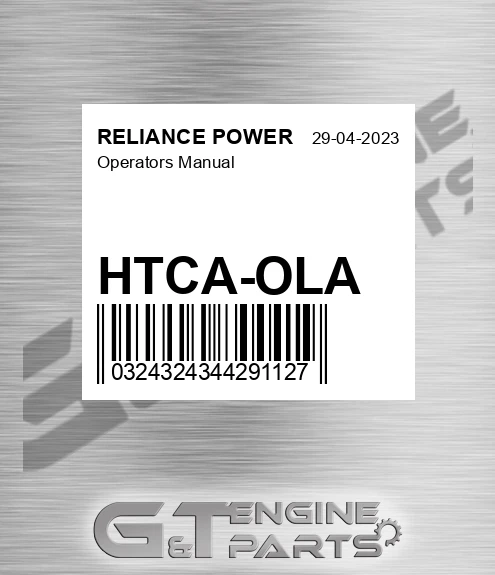 HTCA-OLA Operators Manual for RELIANCE POWER