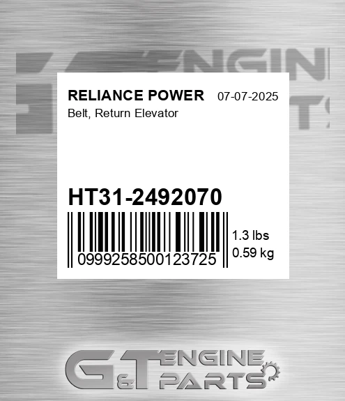 HT31-2492070 Belt, Return Elevator