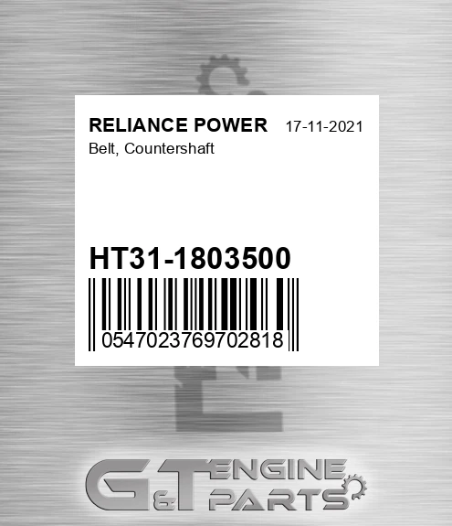 HT31-1803500 Belt, Countershaft for RELIANCE POWER
