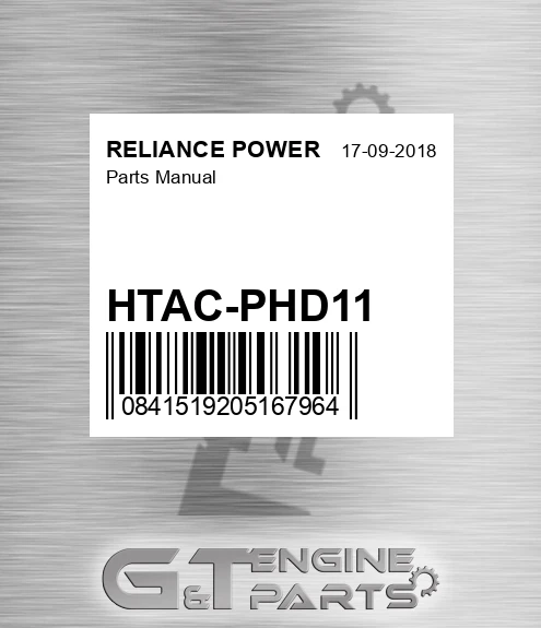 HTAC-PHD11 Parts Manual for RELIANCE POWER
