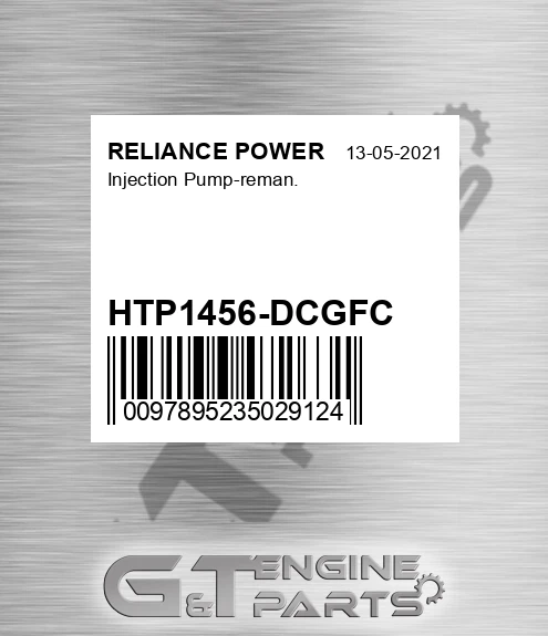 HTP1456-DCGFC Injection Pump-reman. for RELIANCE POWER