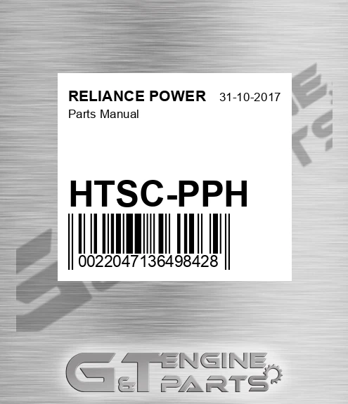 HTSC-PPH Parts Manual for RELIANCE POWER