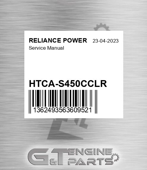 HTCA-S450CCLR Service Manual for RELIANCE POWER