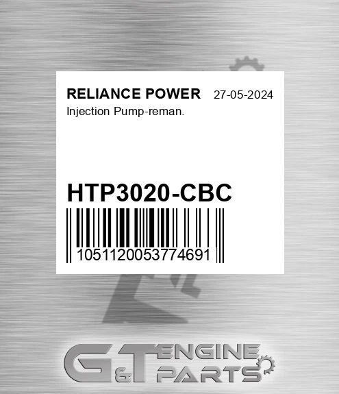 HTP3020-CBC Injection Pump-reman. for RELIANCE POWER