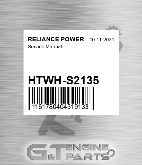 HTWH-S2135 Service Manual for RELIANCE POWER