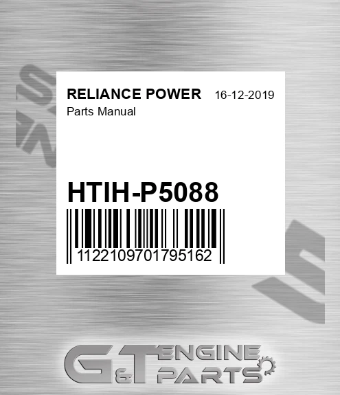 HTIH-P5088 Parts Manual for RELIANCE POWER