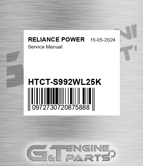 HTCT-S992WL25K Service Manual for RELIANCE POWER
