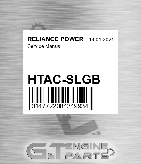 HTAC-SLGB Service Manual for RELIANCE POWER