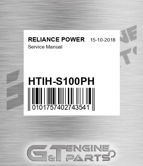 HTIH-S100PH Service Manual for RELIANCE POWER