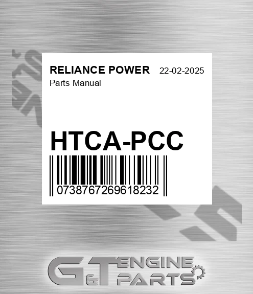 HTCA-PCC Parts Manual for RELIANCE POWER