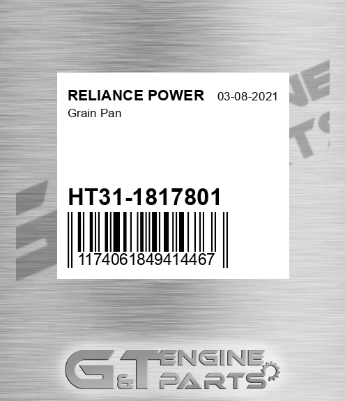 HT31-1817801 Grain Pan for RELIANCE POWER