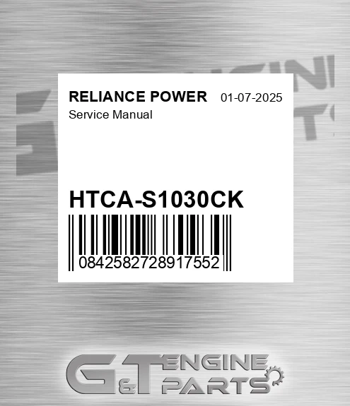 HTCA-S1030CK Service Manual for RELIANCE POWER