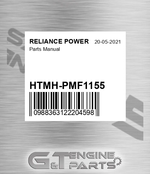 HTMH-PMF1155 Parts Manual for RELIANCE POWER