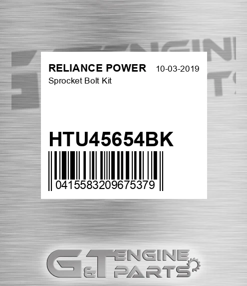 HTU45654BK Sprocket Bolt Kit for RELIANCE POWER