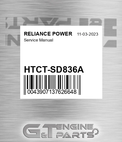 HTCT-SD836A Service Manual for RELIANCE POWER
