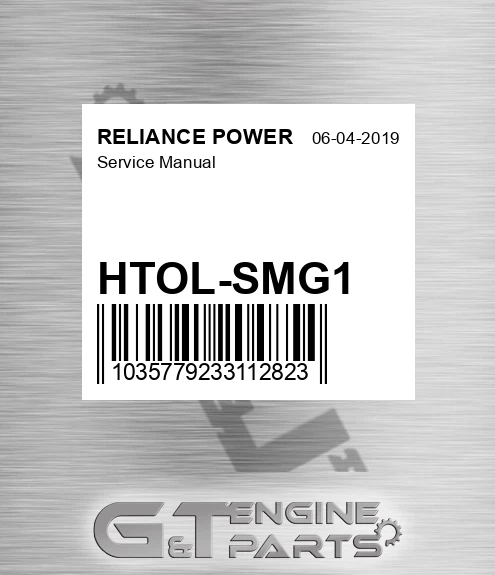HTOL-SMG1 Service Manual for RELIANCE POWER