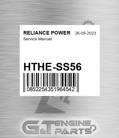 HTHE-SS56 Service Manual for RELIANCE POWER