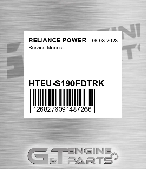 HTEU-S190FDTRK Service Manual for RELIANCE POWER