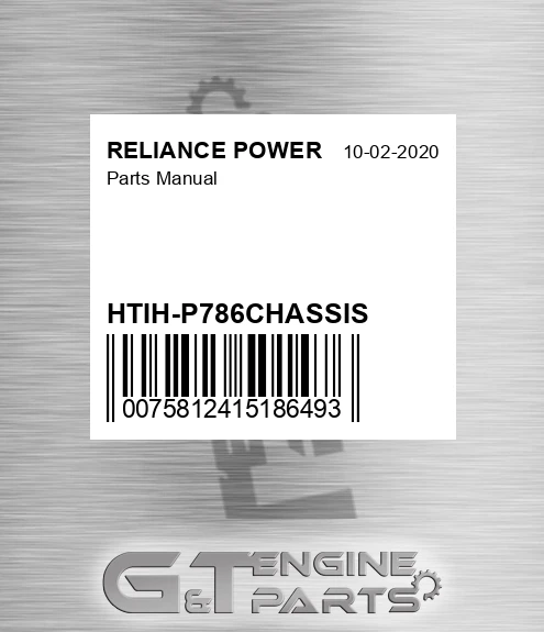 HTIH-P786CHASSIS Parts Manual for RELIANCE POWER