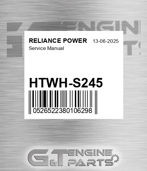 HTWH-S245 Service Manual for RELIANCE POWER