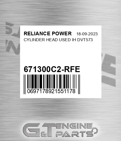 671300C2-RFE Cylinder Head Used Ih Dvt573