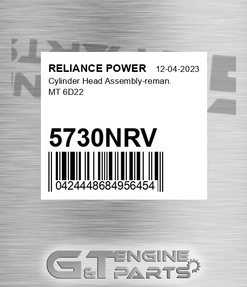 5730NRV Cylinder Head Assembly-reman. Mt 6d22